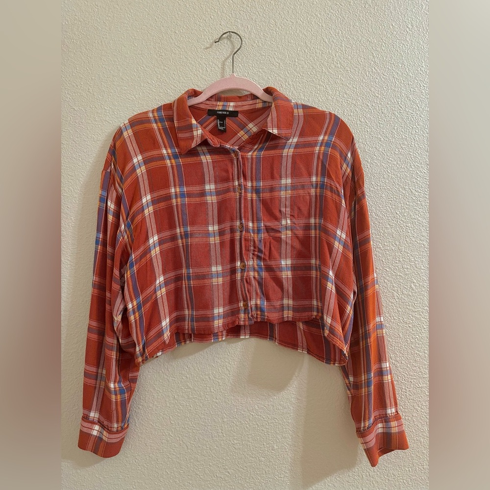 Multi Color Cropped Flannel